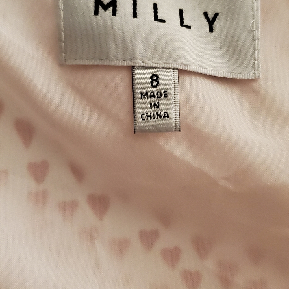 Milly Heart Print Silk Aspen Dress Zooey Deschanel - Picture 12 of 13